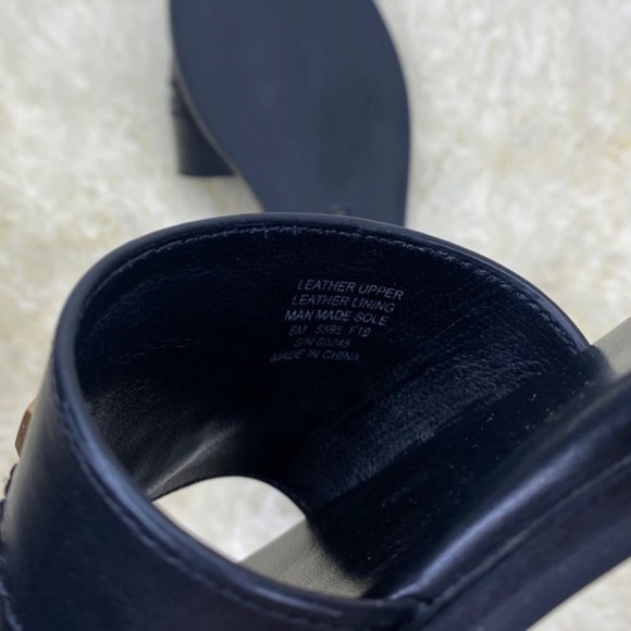 Tory Burch Everly Black Leather Slide Sandals 6 - Picture 6 of 8